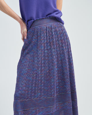 striped couture openwork knit skirt