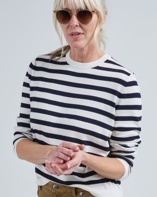 striped long sleeve rd sweater
