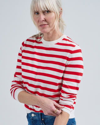 striped long sleeve rd sweater