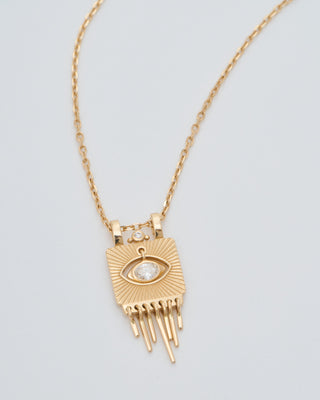 sunbeams gold plate with diamond eye necklace
