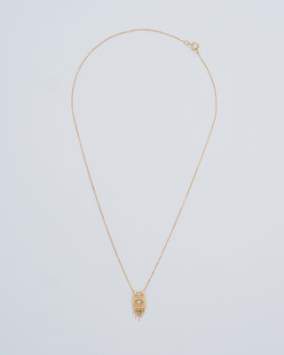 sunbeams gold plate with diamond eye necklace