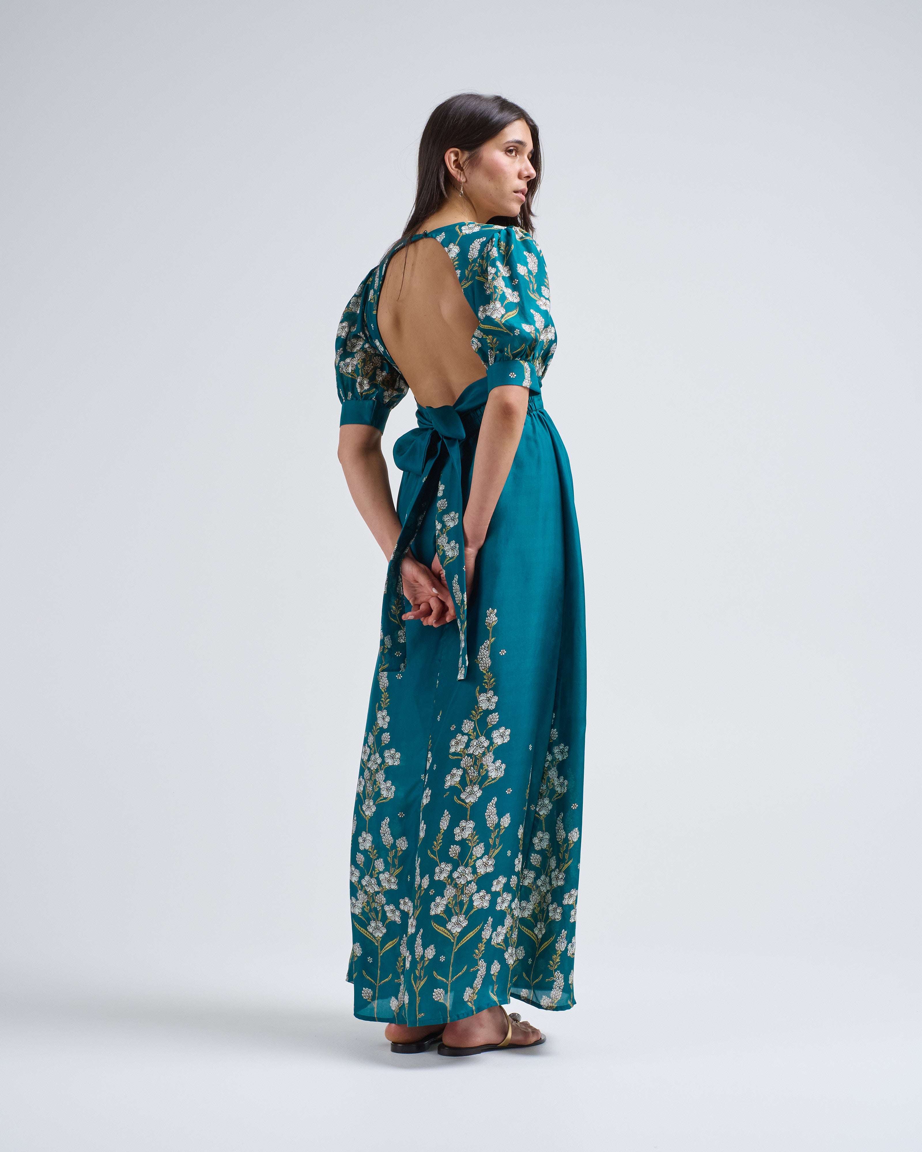 valencia floral cotton maxi dress Valencia Floral Rhinestone Maxi Dress