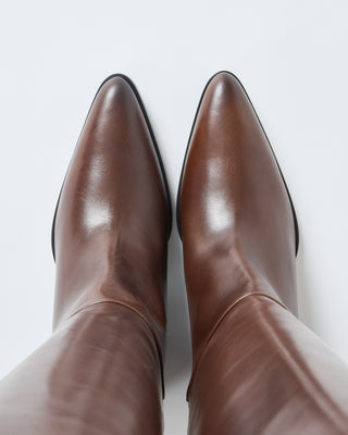 tall leather boot with western toe