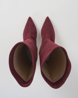 tall point toe suede boot
