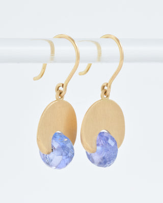 tanzonite lily pad earrings