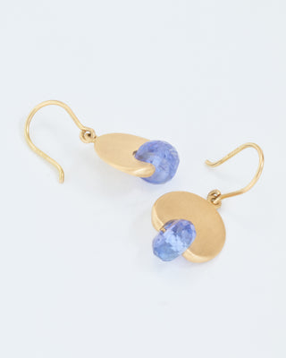 tanzonite lily pad earrings