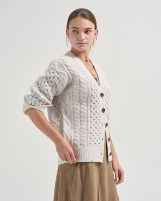 tear drop aran cardigan