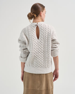 tear drop aran cardigan