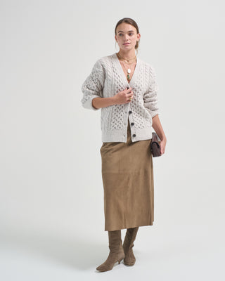 tear drop aran cardigan
