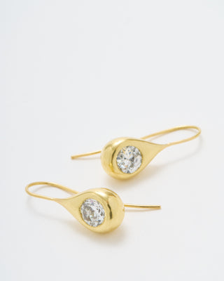 teardrop solitaire diamond earrings