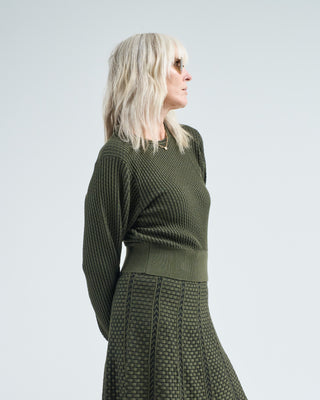 textured crew sweater