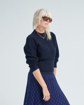 textured long sleeve sweater