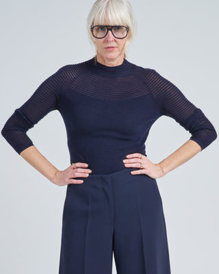 textured stripe raglan sweater