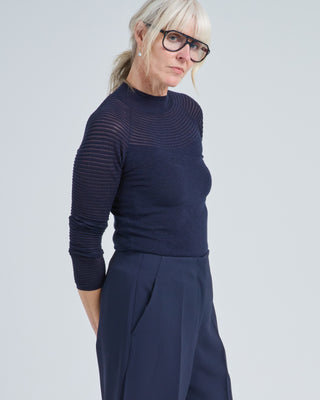 textured stripe raglan sweater