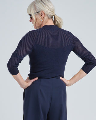 textured stripe raglan sweater