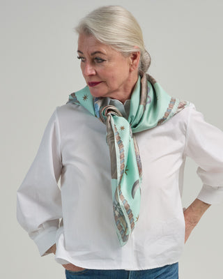the celestial steed silk twill square scarf