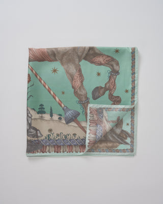 the celestial steed silk twill square scarf