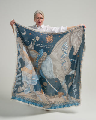 the celestial steed wool/silk square scarf