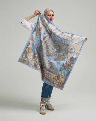 the glass swan silk twill square scarf