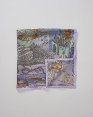 the glass swan silk twill square scarf