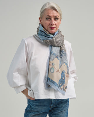 the glass swan wool/silk square scarf