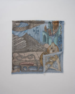 the glass swan wool/silk square scarf