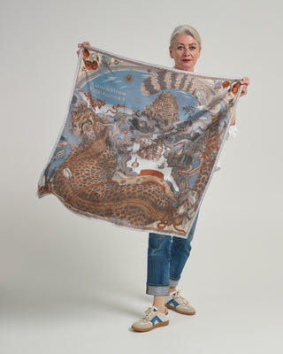 the medici cheetah silk twill square scarf