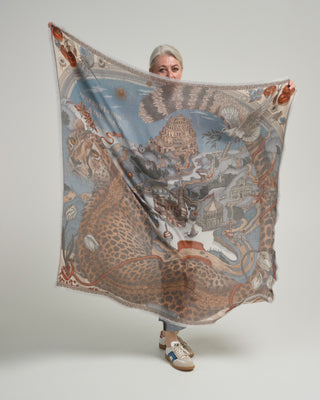 the medici cheetah wool/silk square scarf
