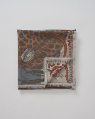the medici cheetah wool/silk square scarf