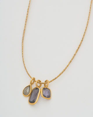 the middle path 3 stone pendant necklace