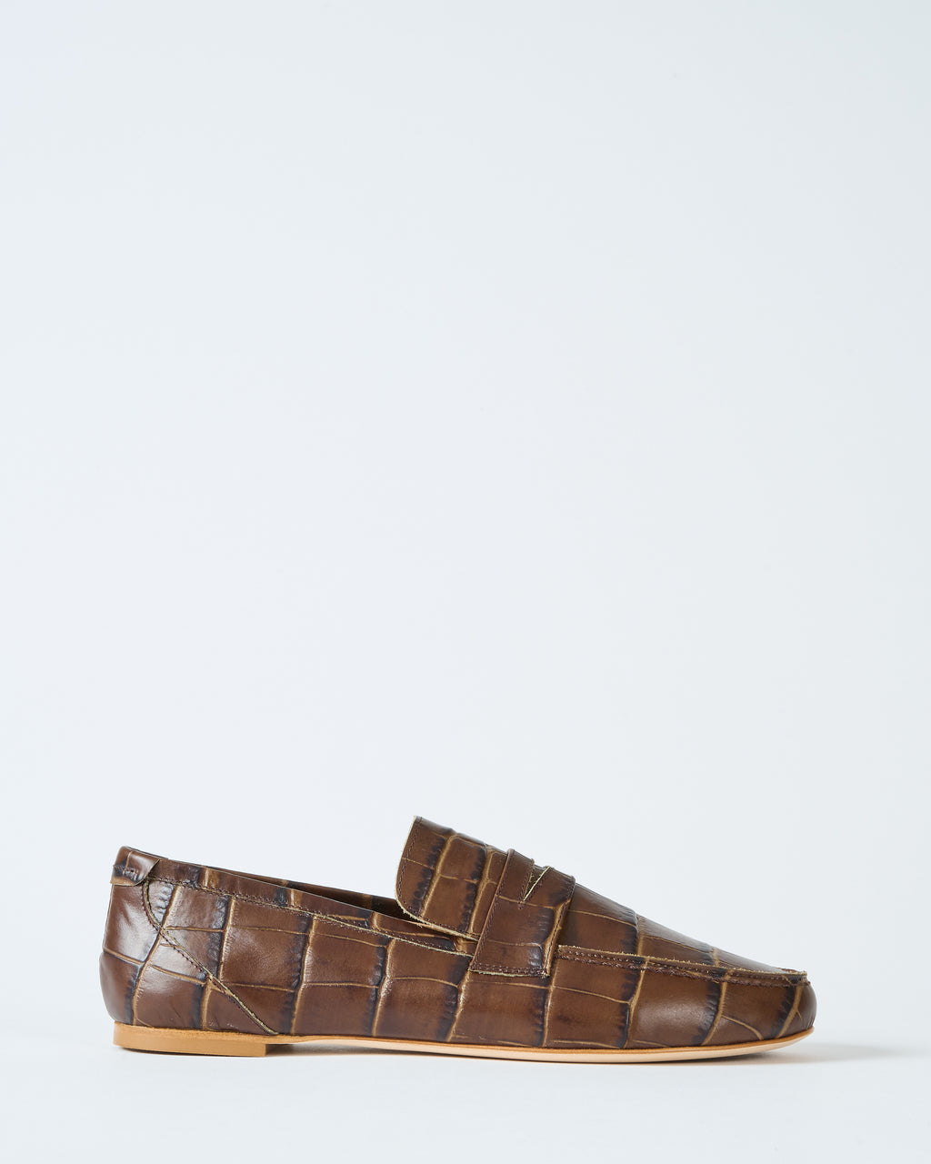 Jamie Haller The Penny Loafer Deep Brown Croc – scarpa