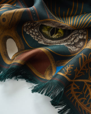 the scrimshaw skeleton silk twill large rectangular scarf