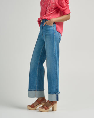 the stretch genevieve pintuck jean