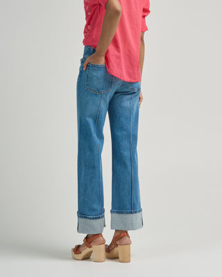 the stretch genevieve pintuck jean