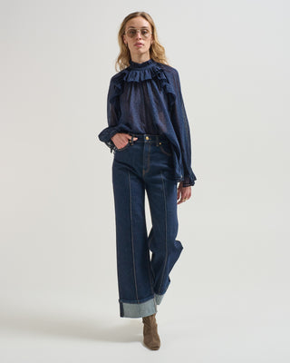 the stretch genevieve pintuck jean
