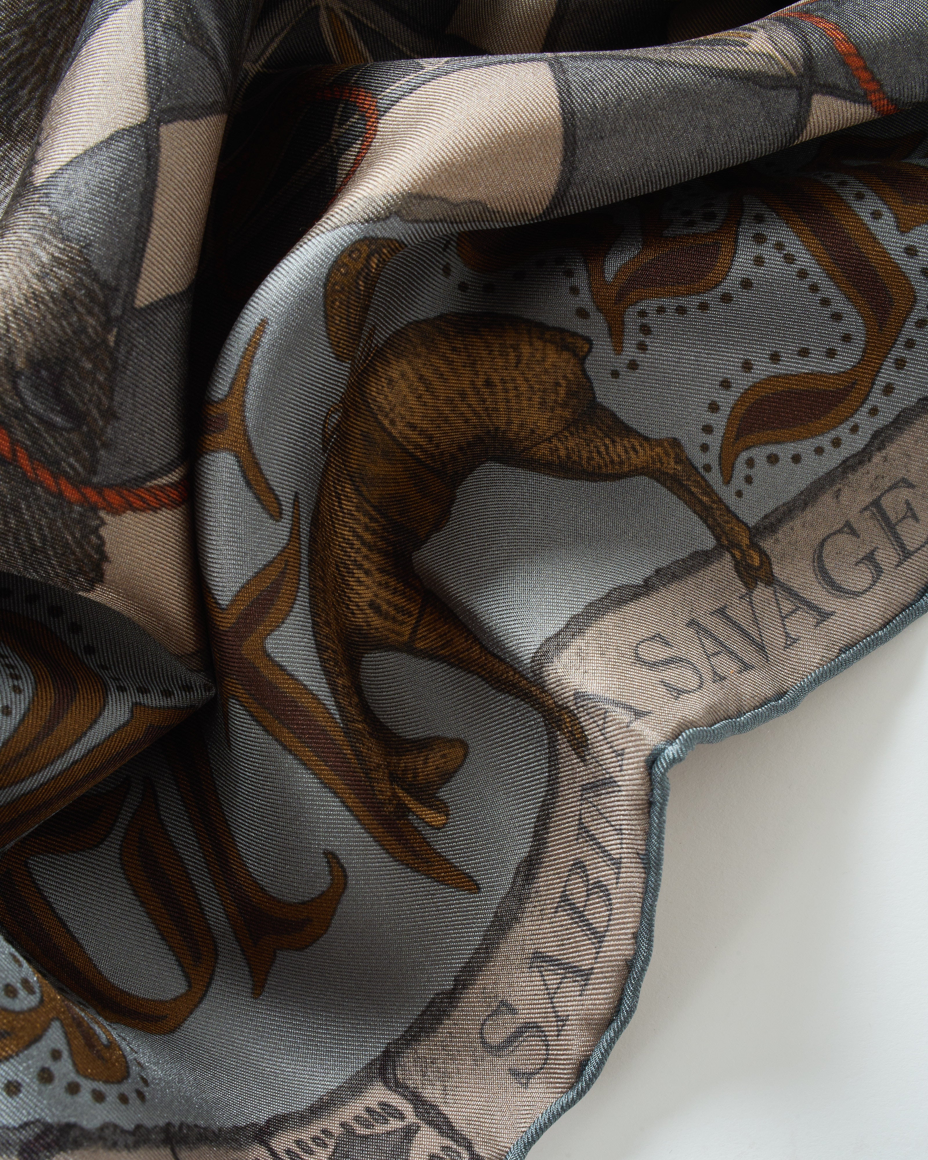 【Savage Sash】RF 1枚 FaB Sabina Savage The Wolf You Feed Silk Twill Square Scarf
