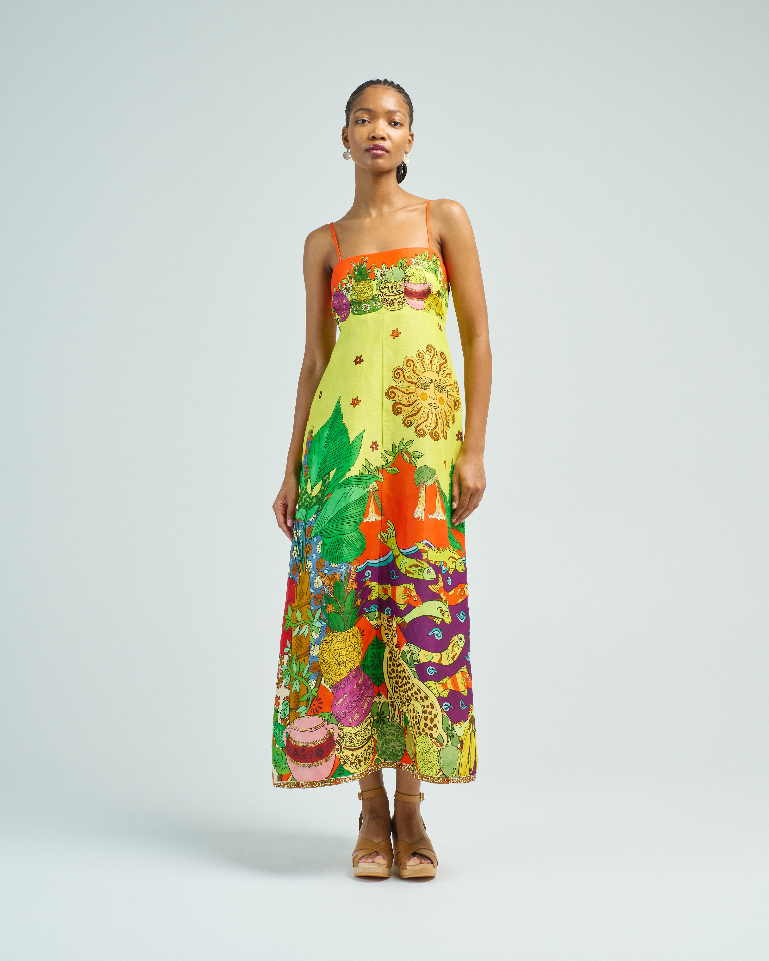 alemais tiger midi dress The dress of the season!! Gaetana wears the magnificent Alemais Tiger Slip Dress. Constructed from a heavenly silk/hem blend, and fully lined with an elegant straight slip silhouette., Available in