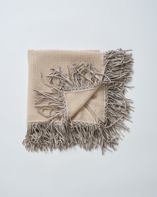 tiny basket weave triangle scarf with fringe