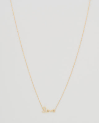 tiny pure love script necklace