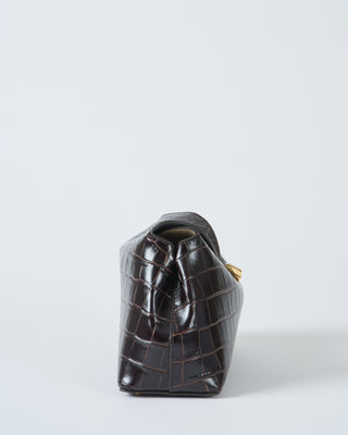 t-lock croco-embossed clutch
