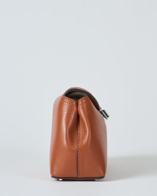 t-lock grained leather clutch