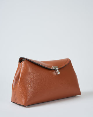 t-lock grained leather clutch