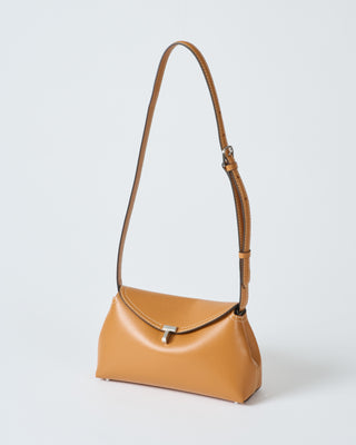 t-lock grained-leather clutch