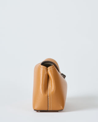 t-lock grained-leather clutch