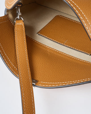 t-lock grained-leather clutch