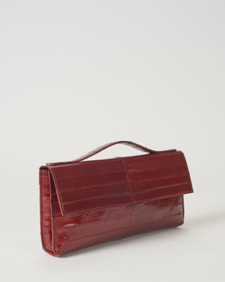 top handle clutch eelskin