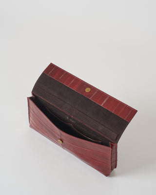 top handle clutch eelskin