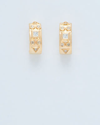 totem diamond hoop earrings