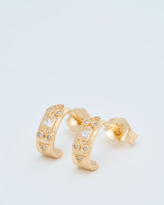 totem diamond hoop earrings