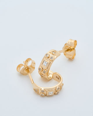 totem diamond hoop earrings